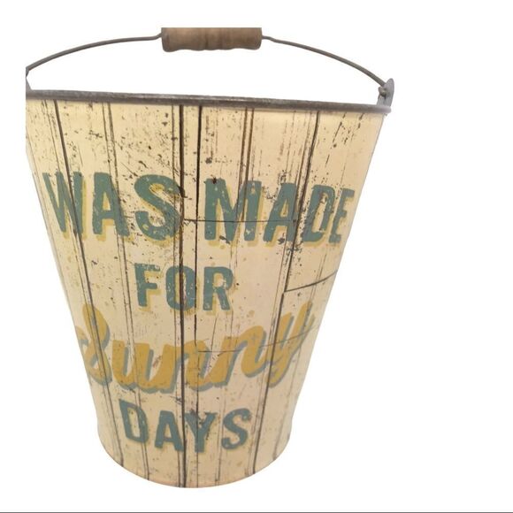 Beach Decor Metal Sand Pail Decoration Accent Costal Decor - Picture 7 of 12